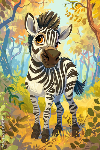 Cute Cartoon baby Zebra