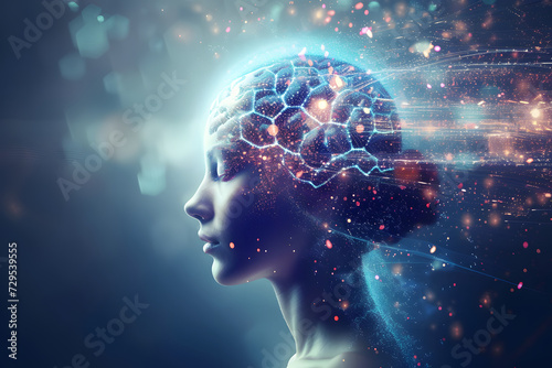 neural networks and communication with human brain concept photo