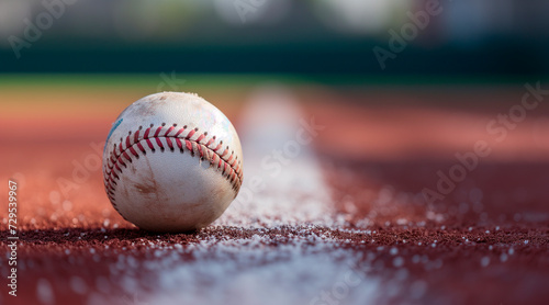 baseball on baseball court with copy space for your text