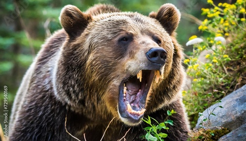 grizzly with open mouth