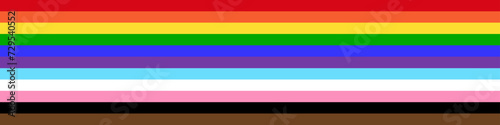 LGBT Pride Month. Rainbow Flag or LGBTQ Pride Flag. Gay, Lesbian, Bisexual and Transgender Community. Vector Illustration. 