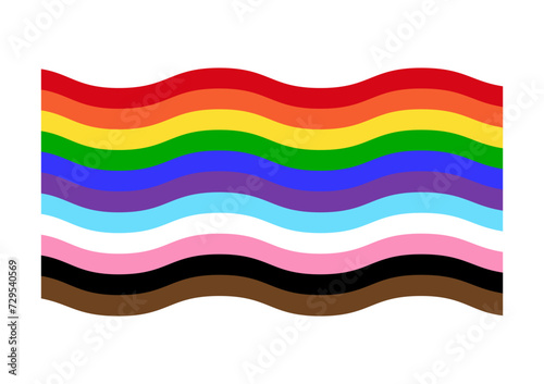 LGBT Pride Month. Rainbow Flag or LGBTQ Pride Flag. Gay, Lesbian, Bisexual and Transgender Community. Vector Illustration. 