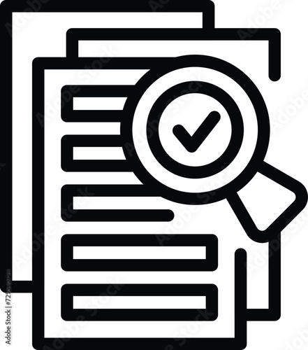 Mobile device pin icon outline vector. Document ai. Slender judicial device