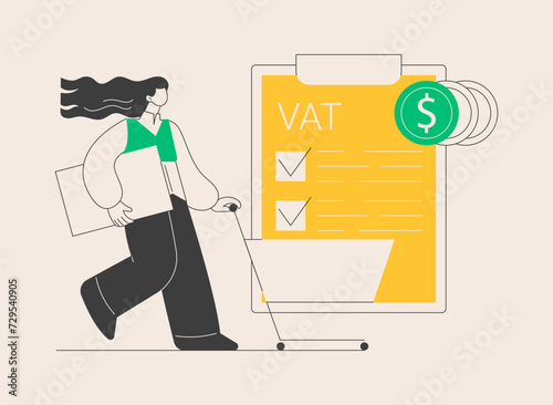 Value added tax system abstract concept vector illustration.