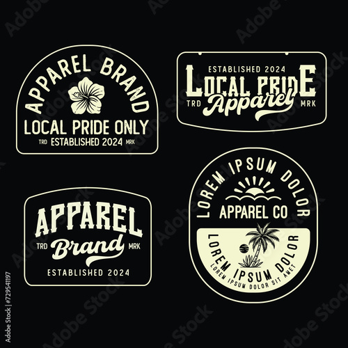 set of summer badges design, vintage emblem design, editable text