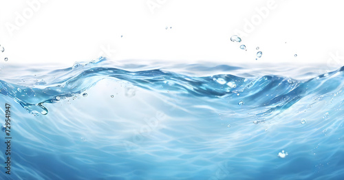 Close-Up of Clear Water with Waves and Bubbles, Against a White Background (1)