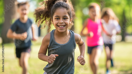 Laufen gehen als Sport und Freizeitaktivität um sich fit zu halten allein und mit Laufpartner oder mit Kind als Familiensport Generative AI