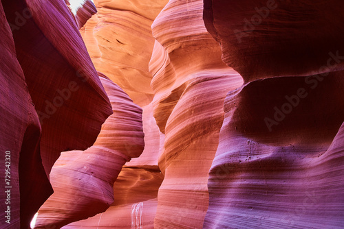 Majestic Slot Canyon Textures and Warm Hues, Eye-Level Perspective
