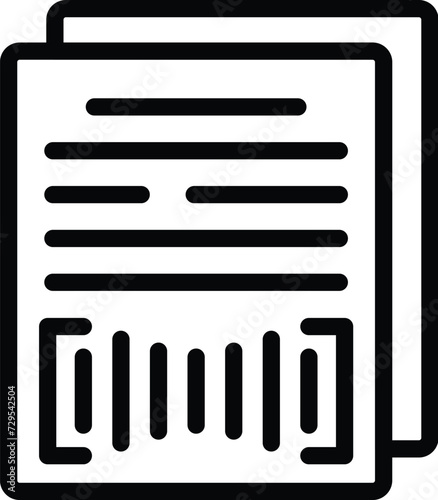 Text academic slender icon outline vector. Audio document. Dark system