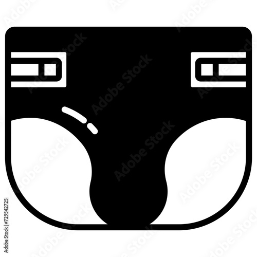 Diaper glyph and line vector illustration