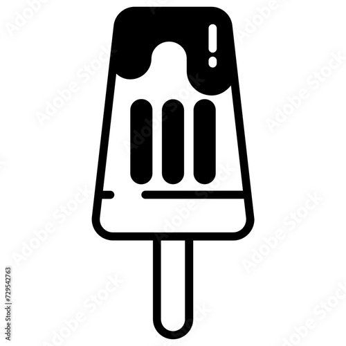 Popsicle glyph and line vector illustration