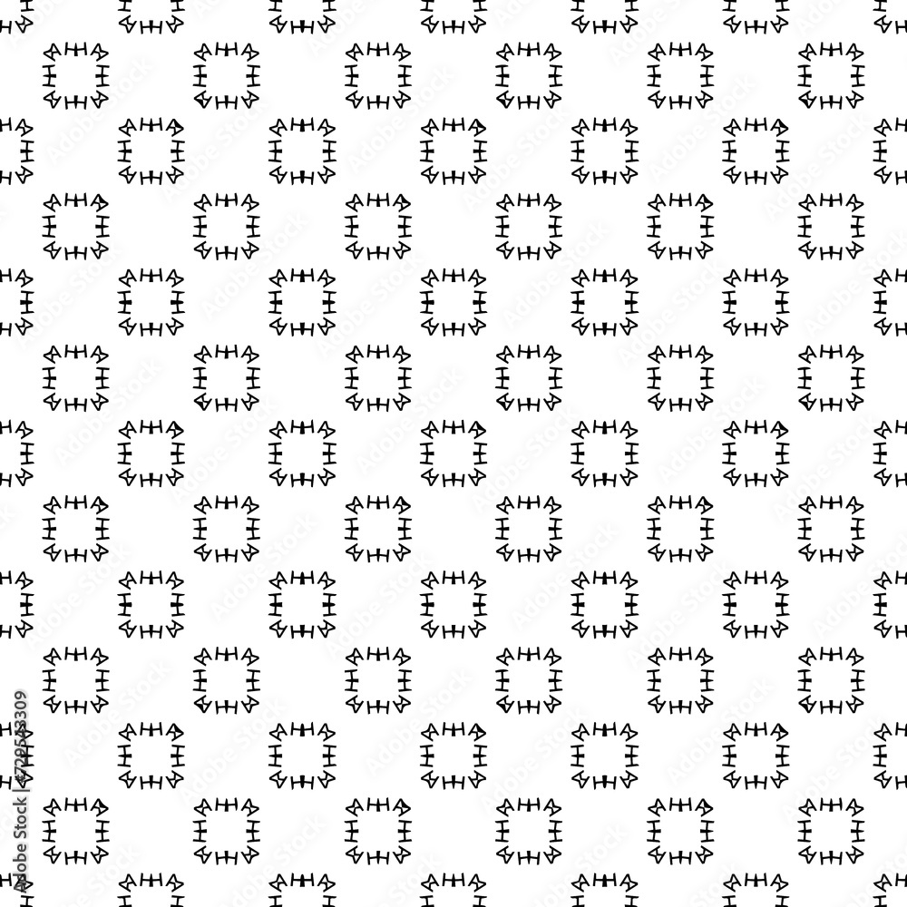 Black seamless abstract pattern. Overlay for background and backdrop. Ornamental design. PNG graphic illustration with transparent background.