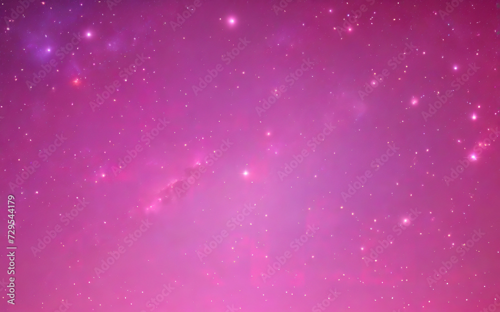 Modern Illustration with pink space stars background