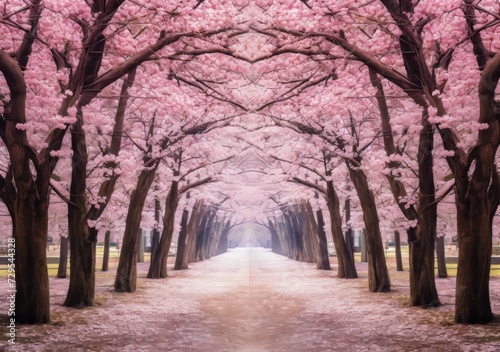 Cherry Blossom Harmony  Aligned Floral Elegance