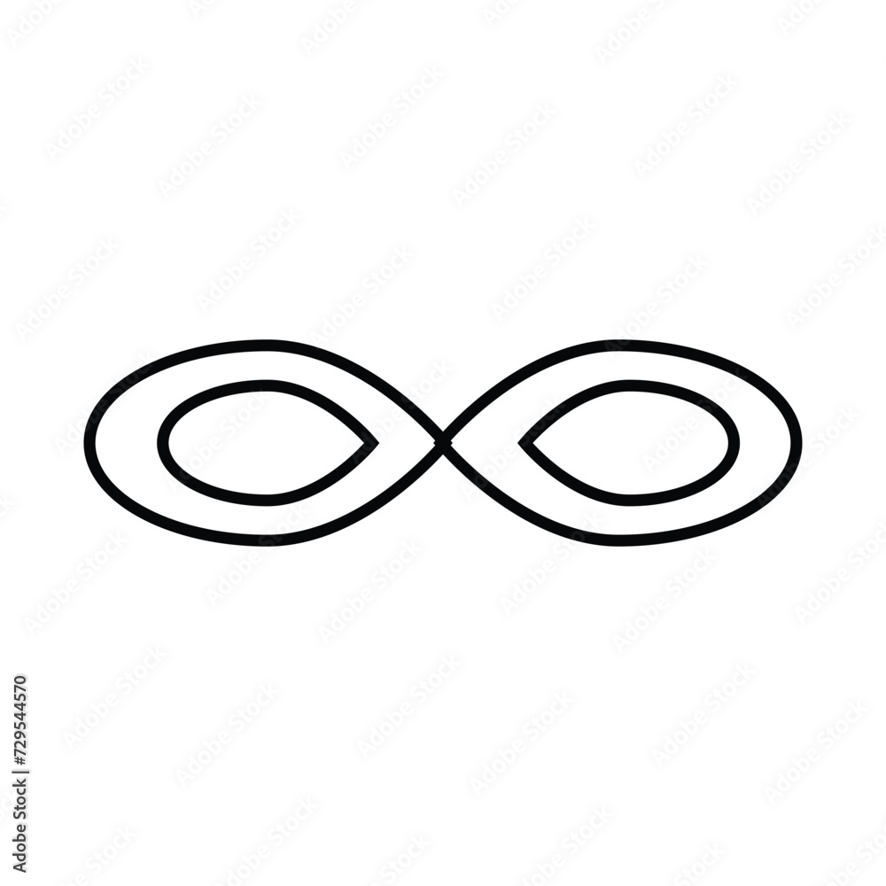 infinity symbol black - simple with discontinuation - isolated with white background. infinity symbol black - simple with discontinuation - isolated with white background.