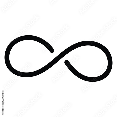 infinity symbol black - simple with discontinuation - isolated with white background.