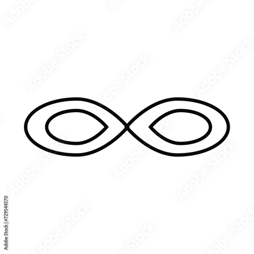 infinity symbol black - simple with discontinuation - isolated with white background.