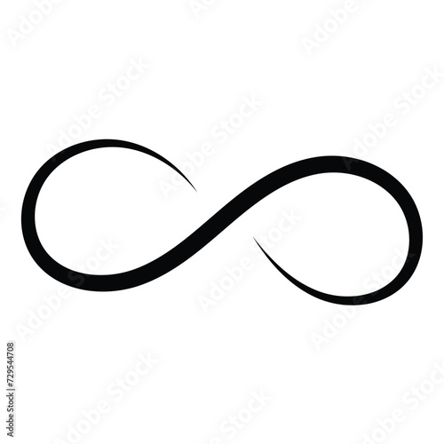 infinity symbol black - simple with discontinuation - isolated with white background.