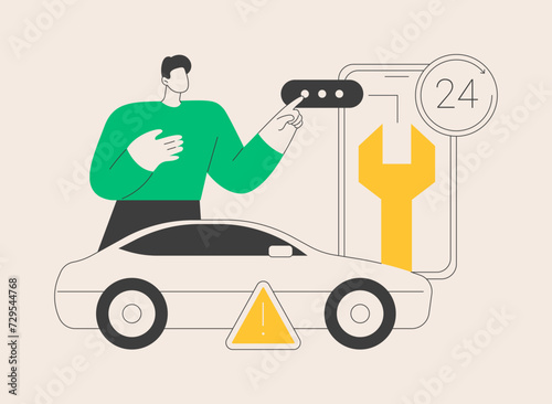 Roadside assistance abstract concept vector illustration.