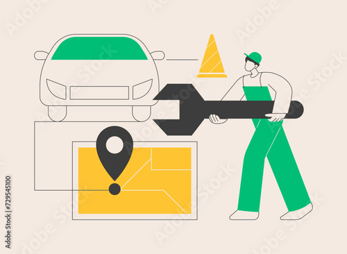 Roadside service abstract concept vector illustration.
