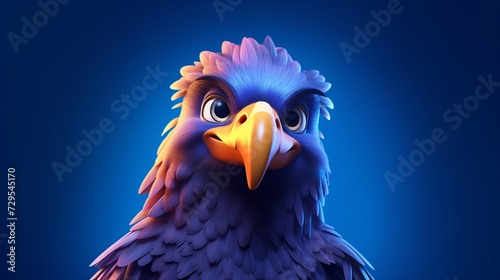 photo eagle Pixar 3d gradient background AI generative photo