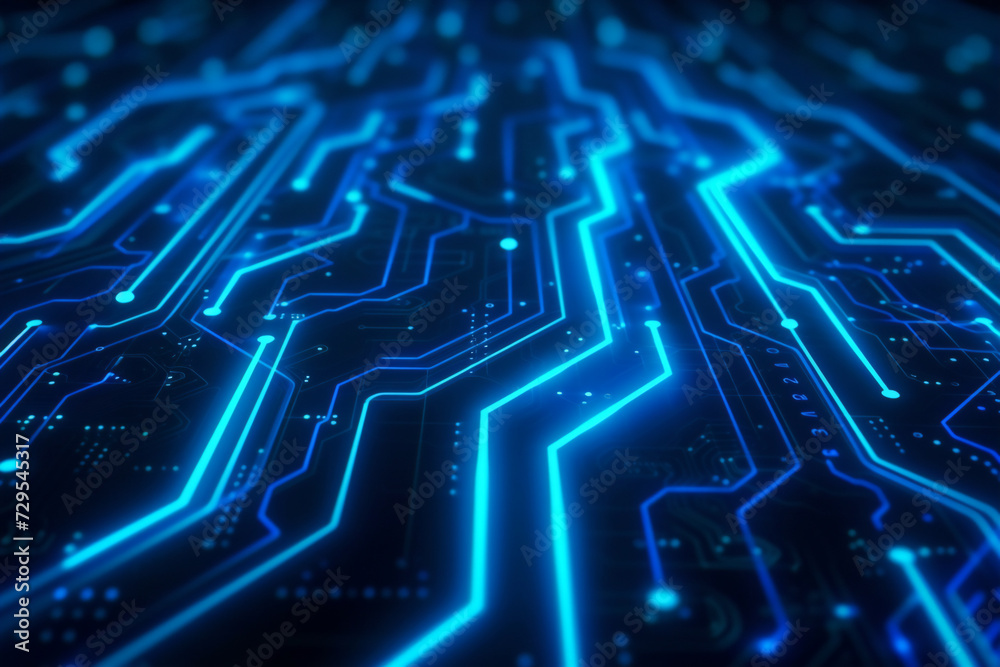 circuit board technology neon background