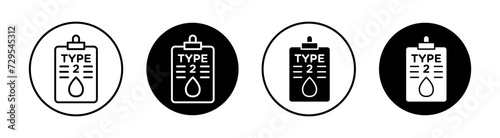 Type 2 Diabetes Vector Line Icon Illustration. photo