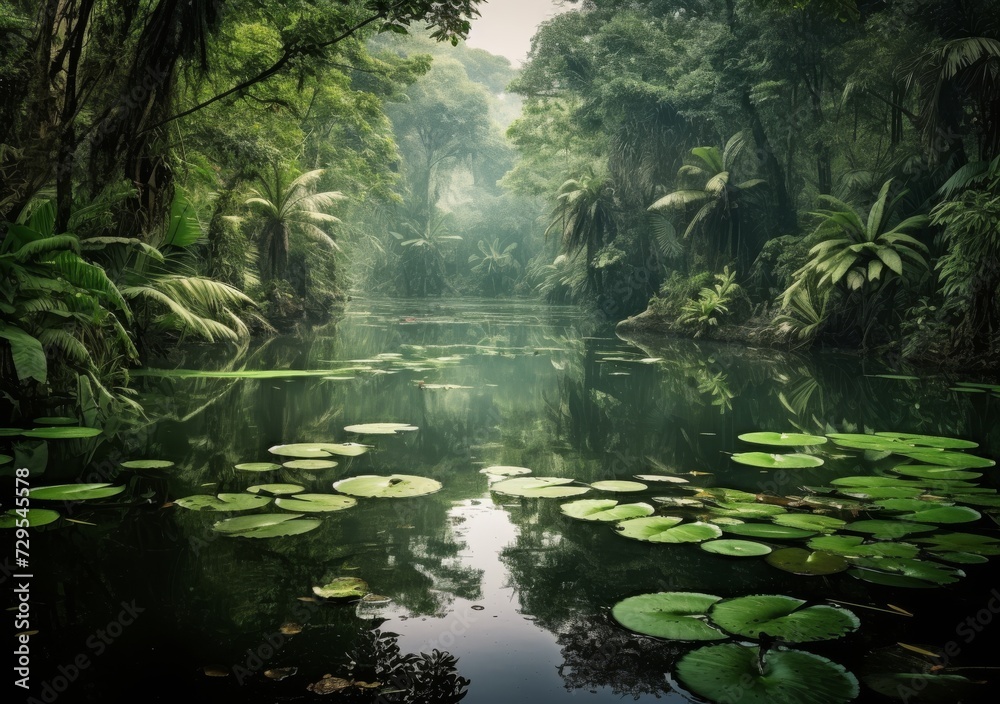 Peaceful Cove Amidst Abundant Tropical Flora Peaceful Cove Amidst Abundant Tropical Flora
