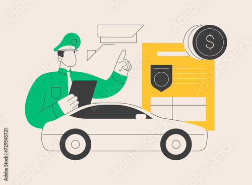 Traffic fine abstract concept vector illustration.