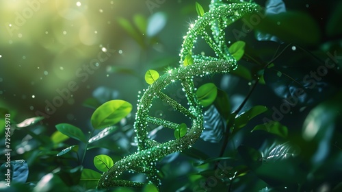 Notion of synthetic biology or green biotechnology: combining DNA structure with plant and space, Generative AI.