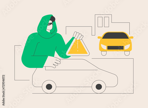 Road fraud abstract concept vector illustration.