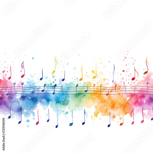 music watercolor background isolated