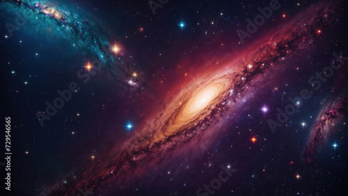 Eyecatching Nebula and galaxies in space