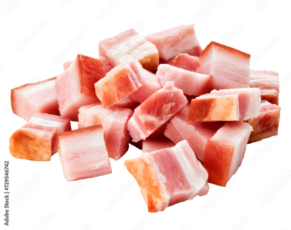 cubos de bacon isolado em fundo transparente cubos de bacon isolado em fundo transparente