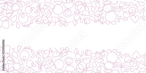 cornice floreale astratta, disegno lineare rosa photo