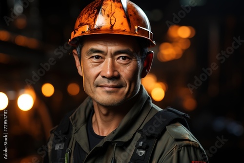 Engineering Dedication: The Portrait of an Asian Industry Maintenance Engineer Represents Dedication and Proficiency in Maintaining Industrial Machinery and Systems © Dejan