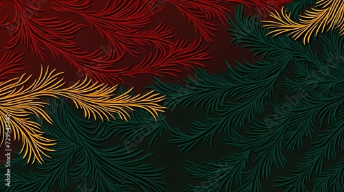 seamless background with coniferous branches pattern, coniferous, fir, 