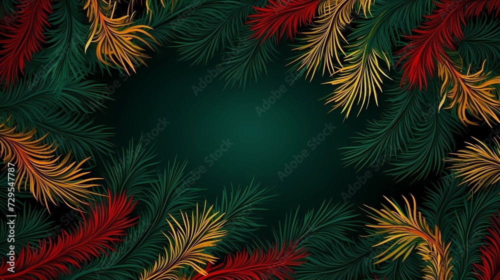 seamless background with coniferous branches pattern, coniferous, fir, 