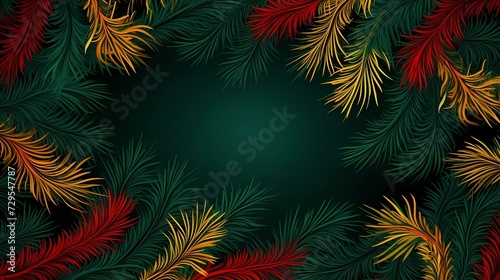 seamless background with coniferous branches pattern, coniferous, fir, 