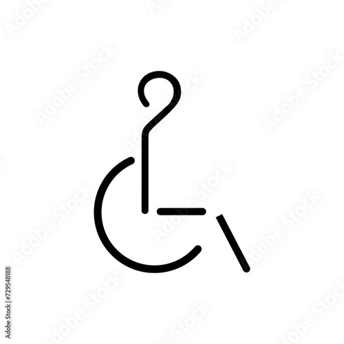 a black and white logo of a man on a wheelchair