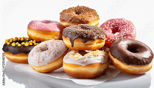 assorted donuts on white