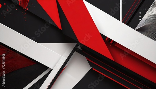 black white red abstract geometric presentation