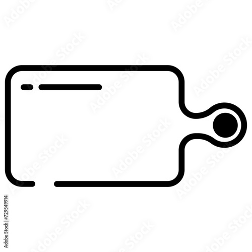 Chopping board glyph and line vector illustration