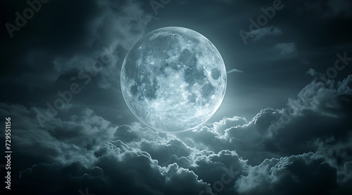 full moon over dark clouds wallpaper in