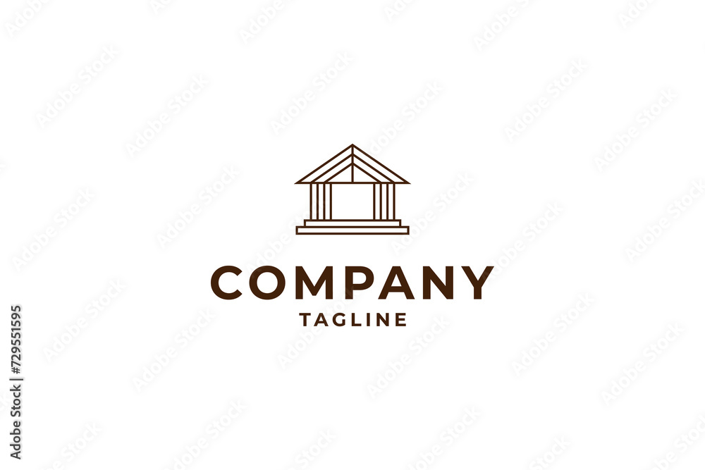 building pillar column icon line art style vector logo design template building pillar column icon line art style vector logo design template