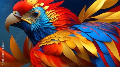 Colorful macaw parrot on a dark background close-up © AGORA