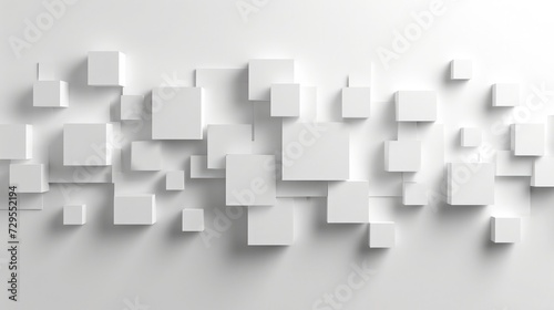 white square shapes on white background