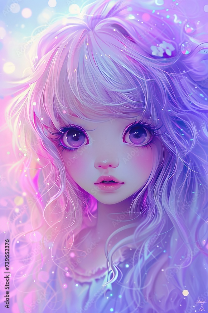 Discover the World of Chibi - Cute and Charming Girl Characters with Pastel-Colored Hair, Anime Art and Illustration, Kawaii Manga Style, Youthful and Adorable Designs