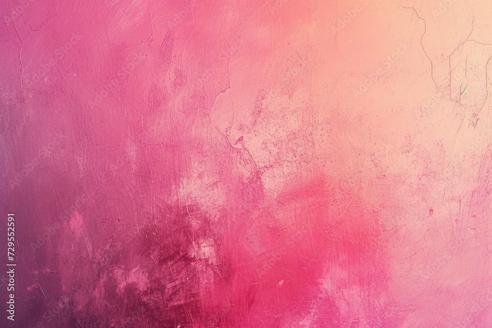 Pink peach , template empty space shine bright light and glow , grainy noise grungy spray texture color gradient rough abstract retro vibe background