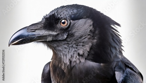side view of a carrion crow corvus corone on white